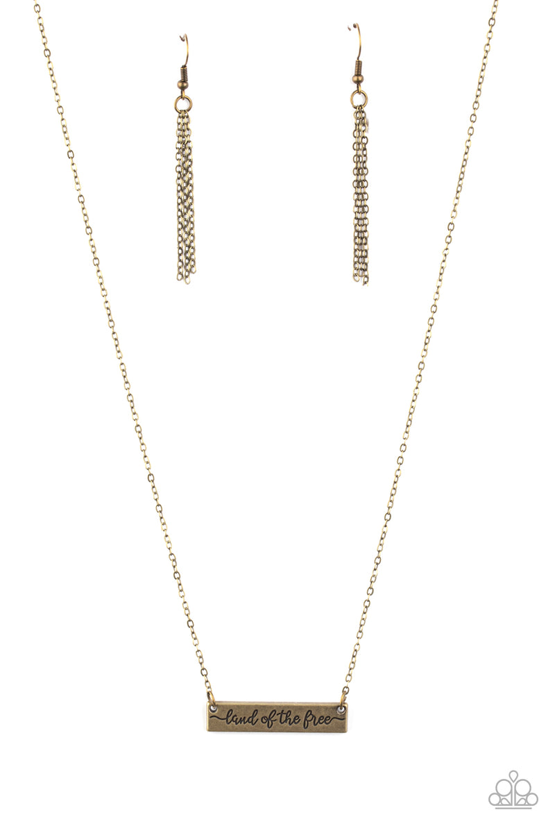 Land Of The Free - Brass Necklace - Paparazzi Accessories