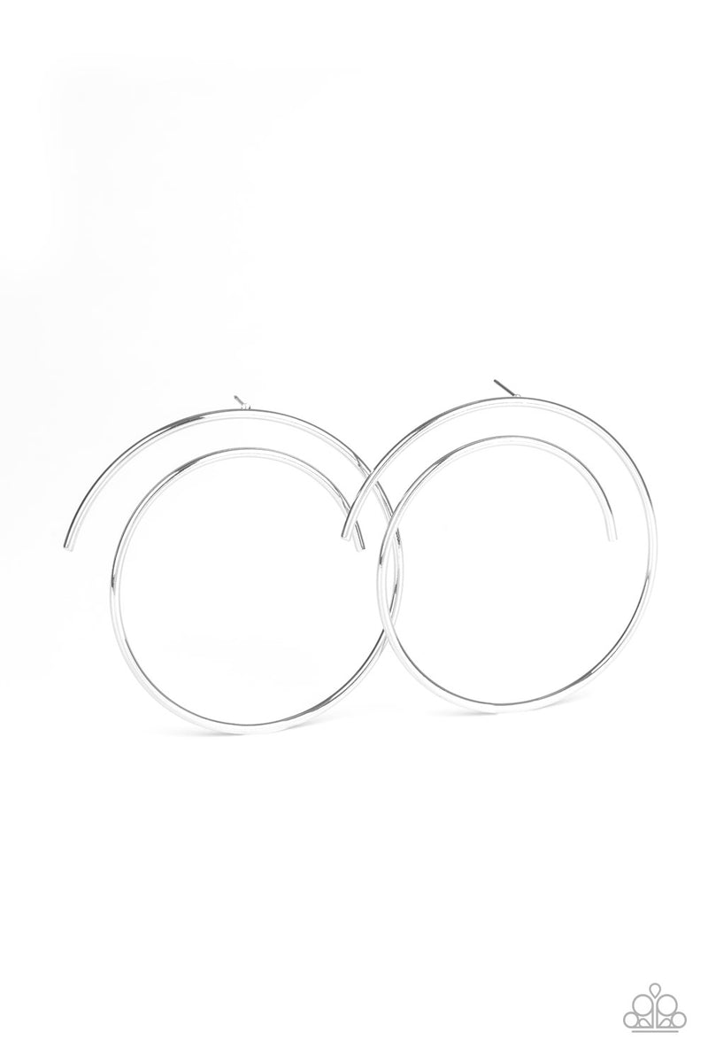 Vogue Vortex - Silver Post Earrings - Paparazzi Accessories