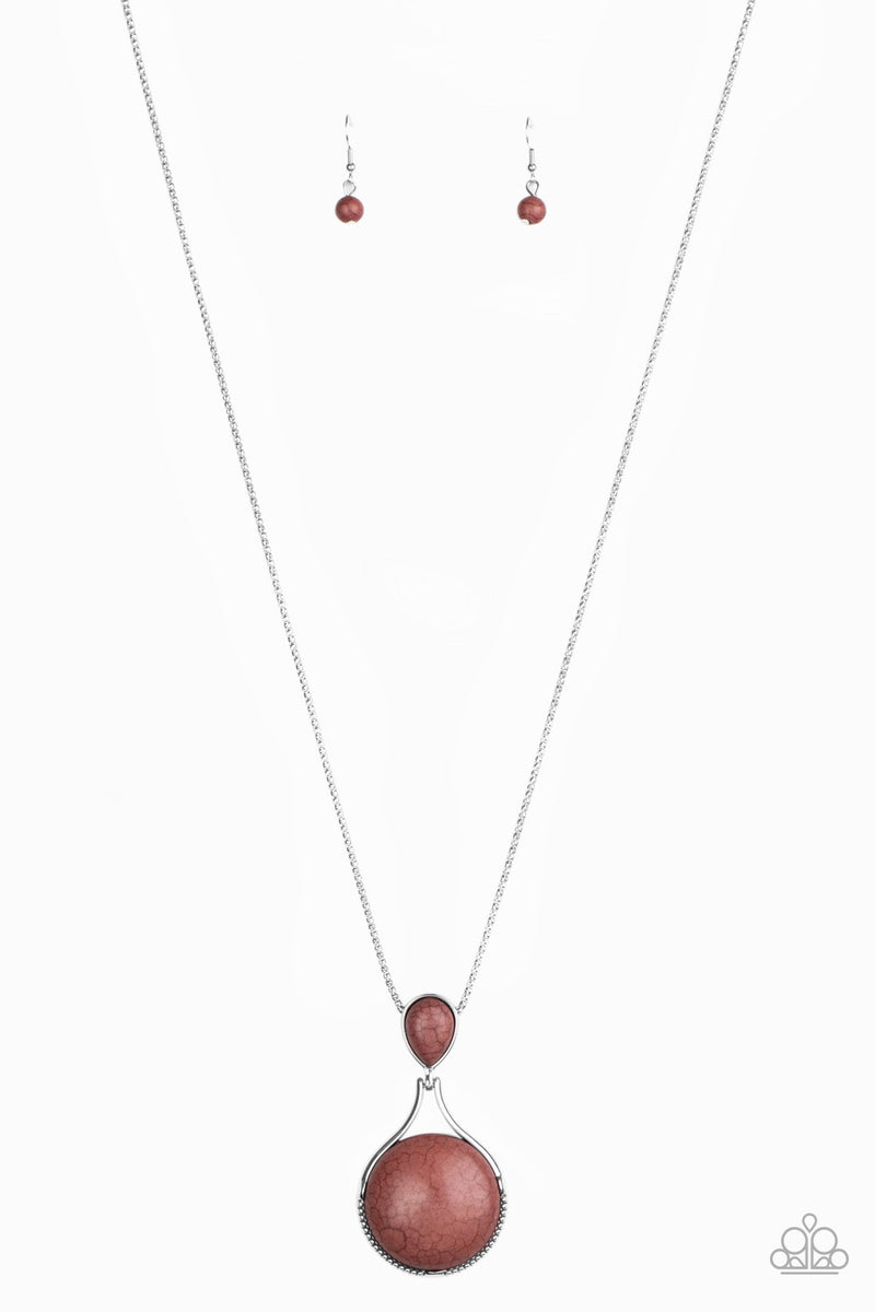 Desert Pools - Brown Necklace - Paparazzi Accessories