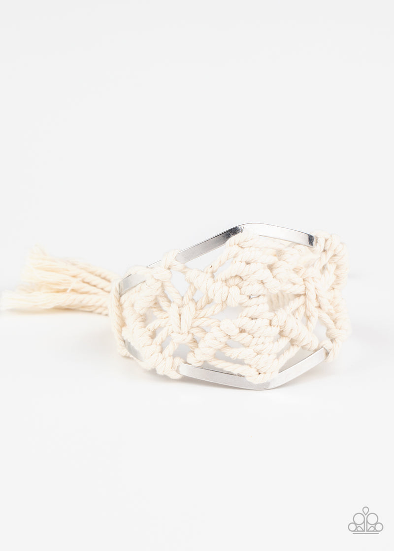 Macrame Mode - White Bracelet - Paparazzi Accessories