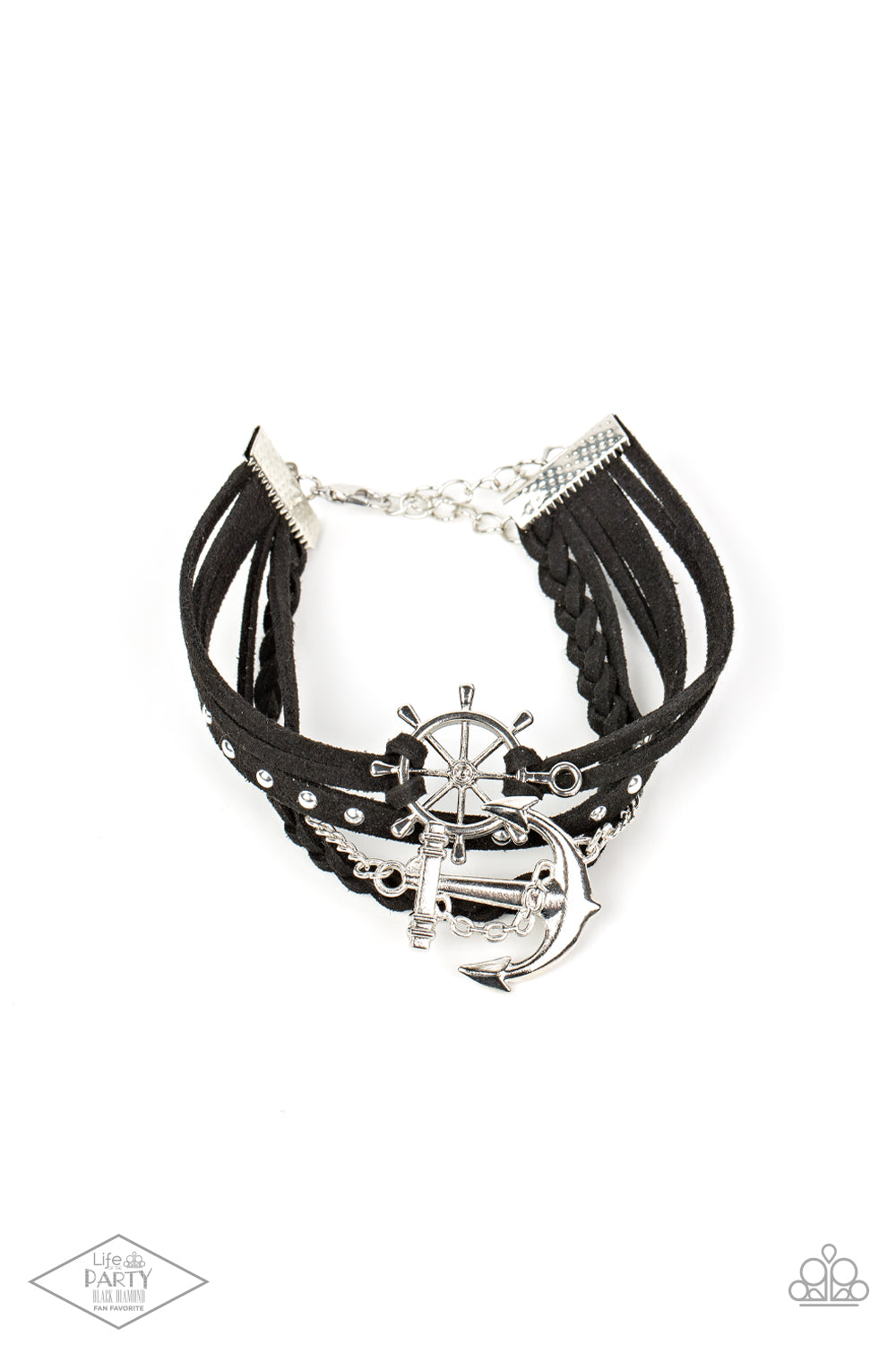 five-dollar-jewelry-anchors-away-black-bracelet-paparazzi-accessories