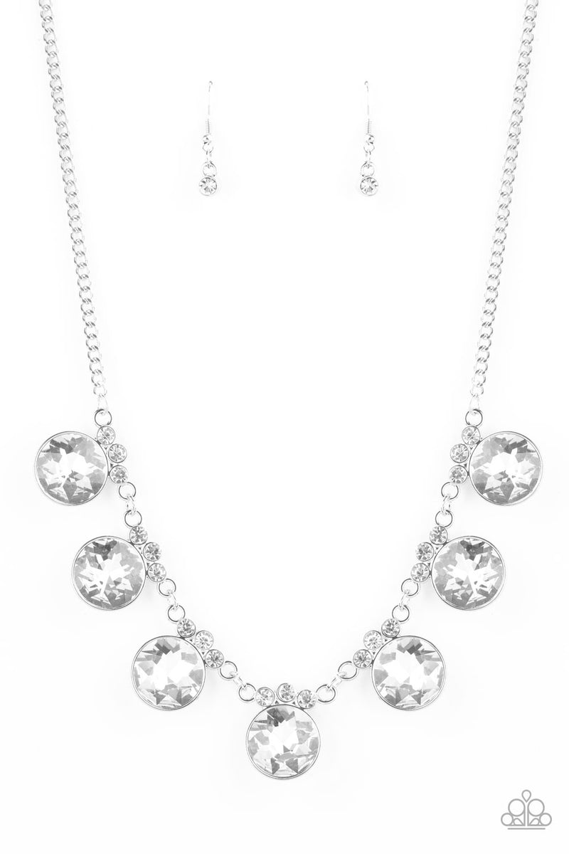 GLOW-Getter Glamour - White Necklace - Paparazzi Accessories