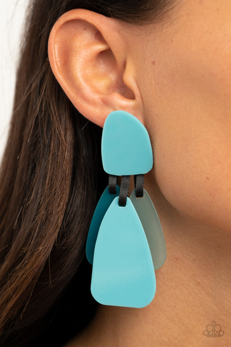 All FAUX One - Blue Post Earrings - Paparazzi Accessories
