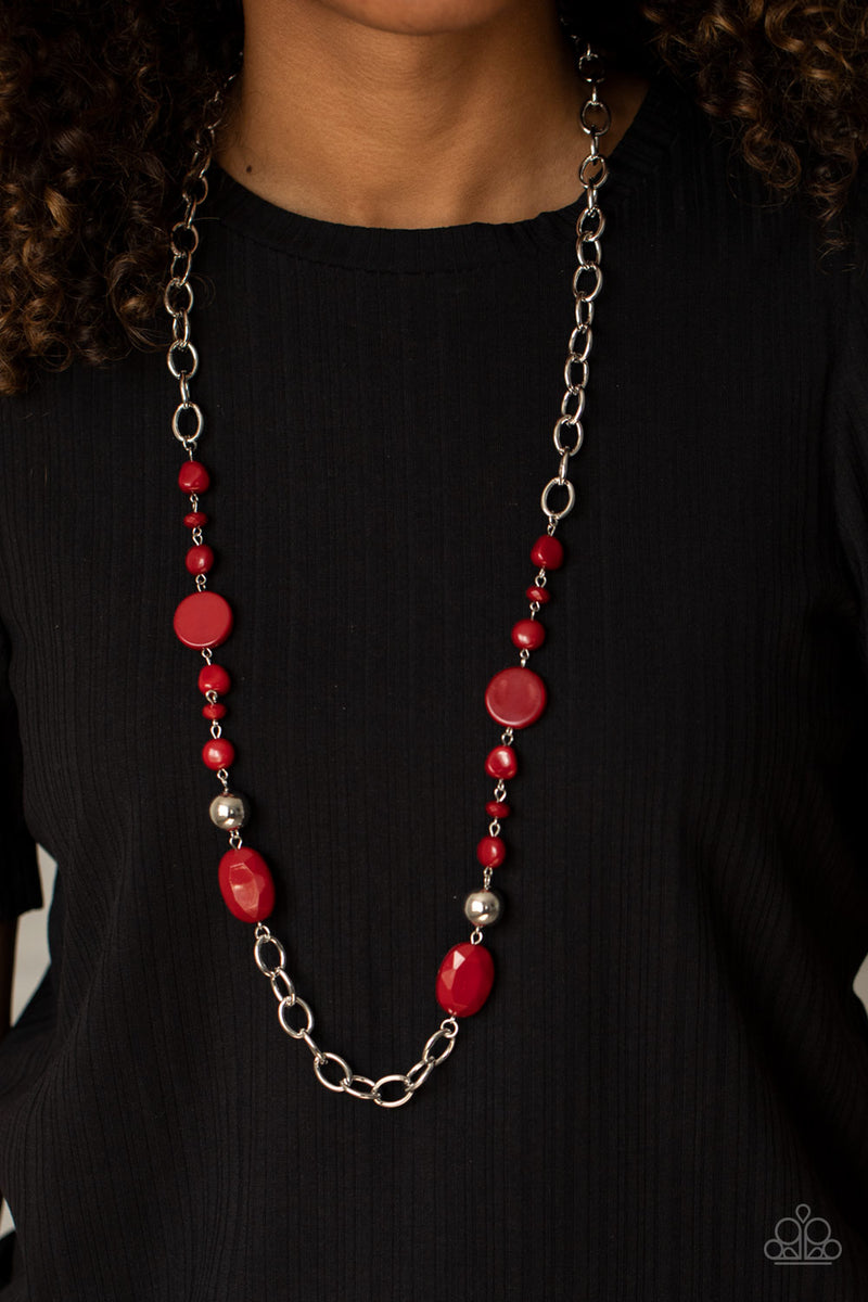 When I GLOW Up - Red Necklace - Paparazzi Accessories