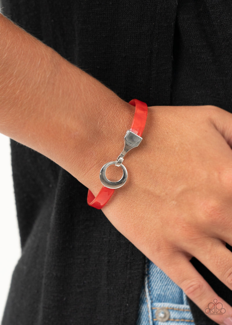 HAUTE Button Topic - Red Bracelet - Paparazzi Accessories