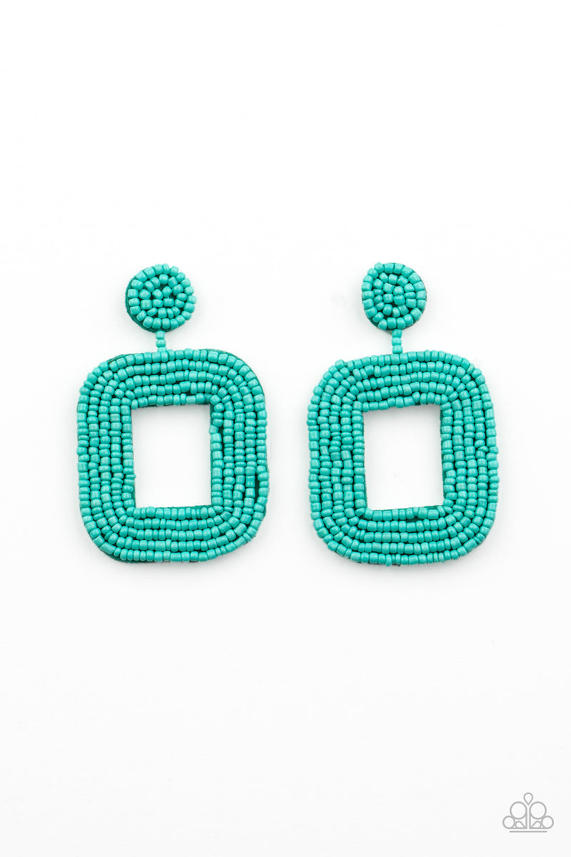 five-dollar-jewelry-beaded-bella-blue-post earrings-paparazzi-accessories