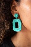 Beaded Bella - Blue Post Earrings - Paparazzi Accessories