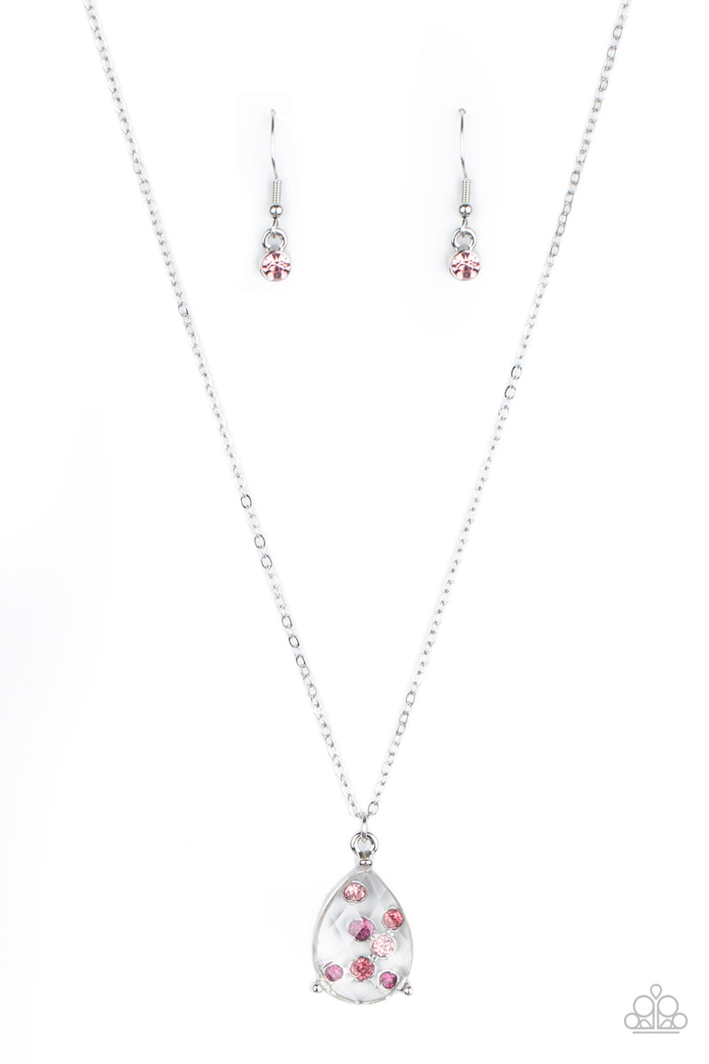 Stormy Shimmer - Pink Necklace - Paparazzi Accessories