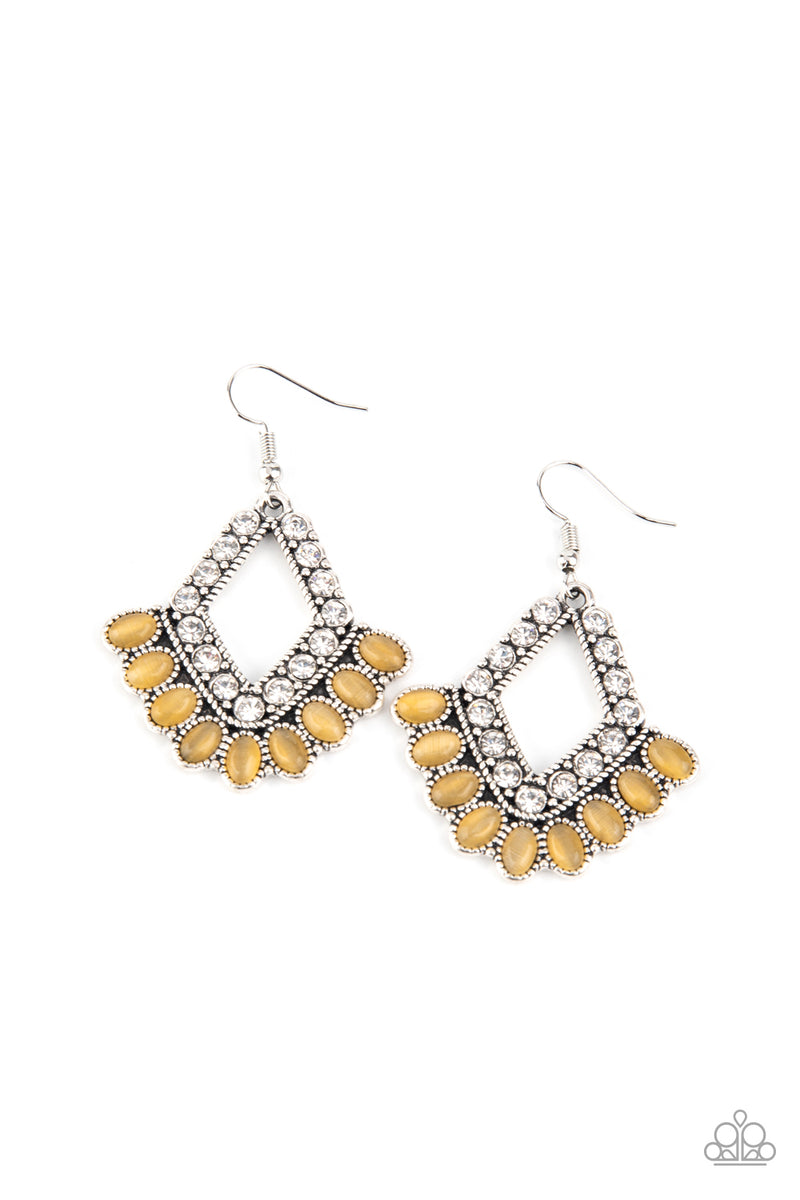 Just BEAM Happy - Yellow Earrings - Paparazzi Accessories