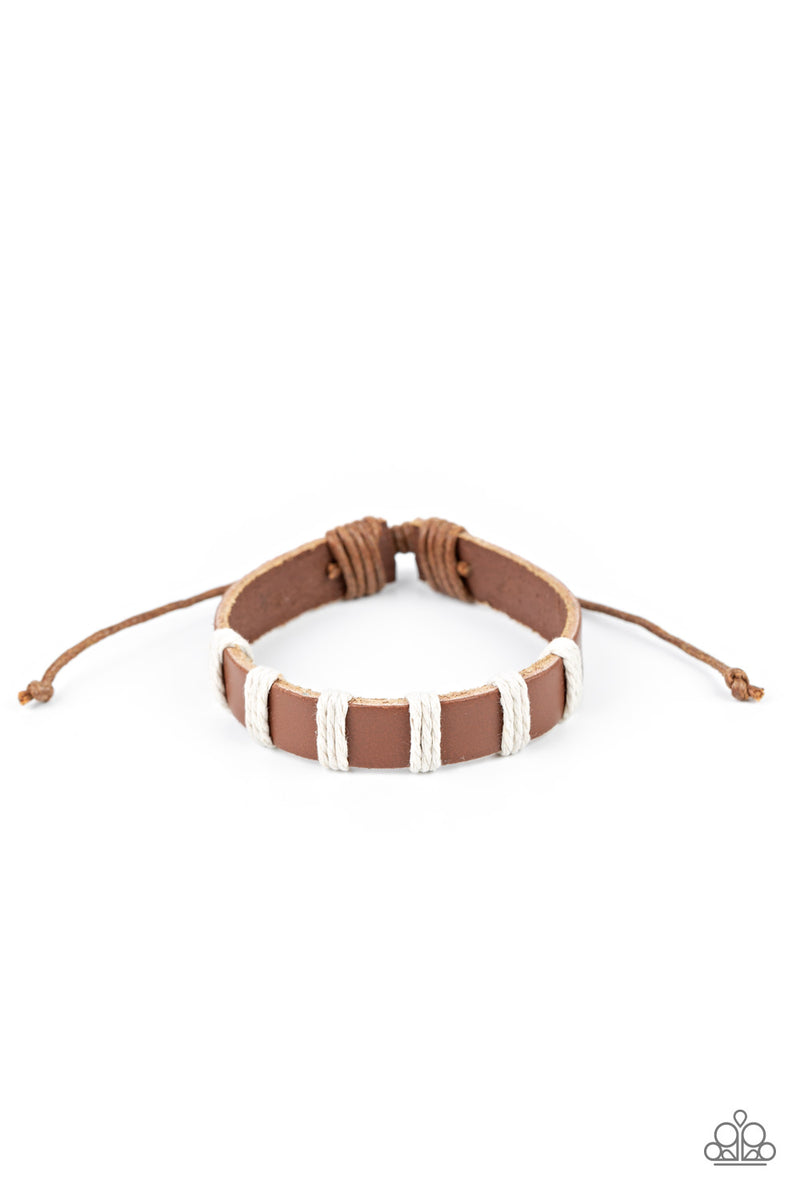 Put Up A Brave FRONTIER - Brown Bracelet - Paparazzi Accessories