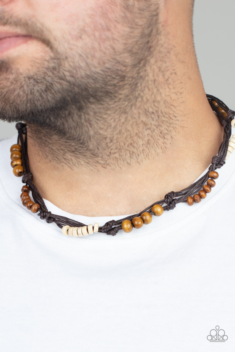 Tiki Tour - Brown Necklace - Paparazzi Accessories