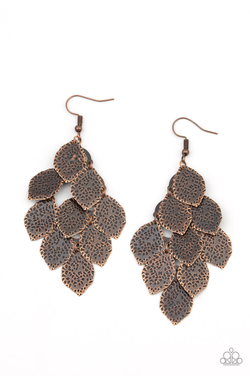 Loud and Leafy - Copper Earrings - Paparazzi Accessories