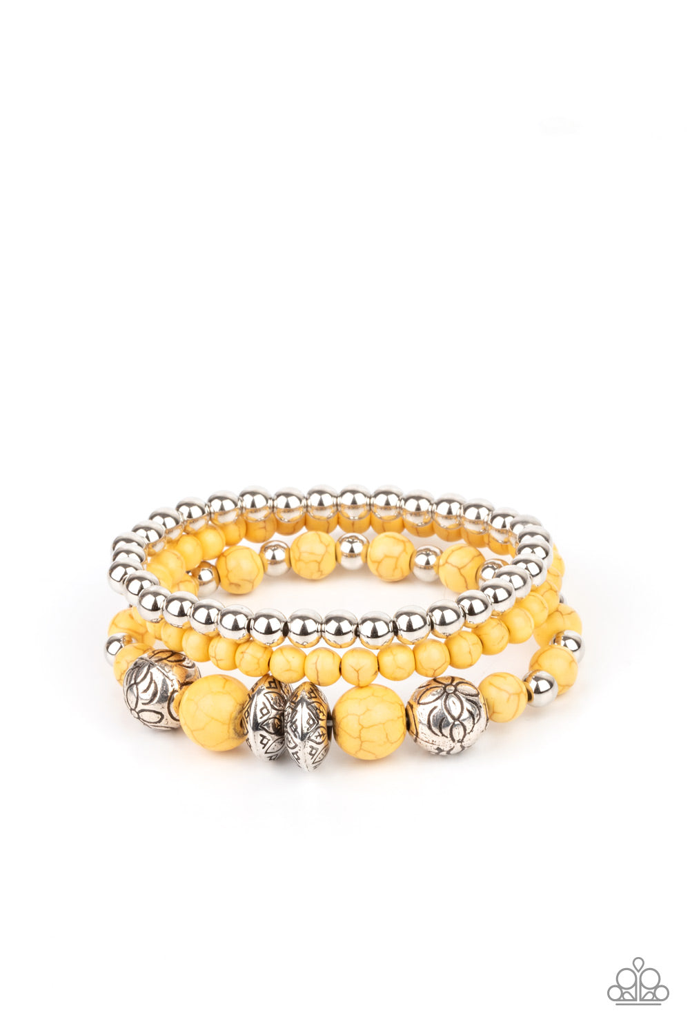 five-dollar-jewelry-desert-blossom-yellow-bracelet-paparazzi-accessories