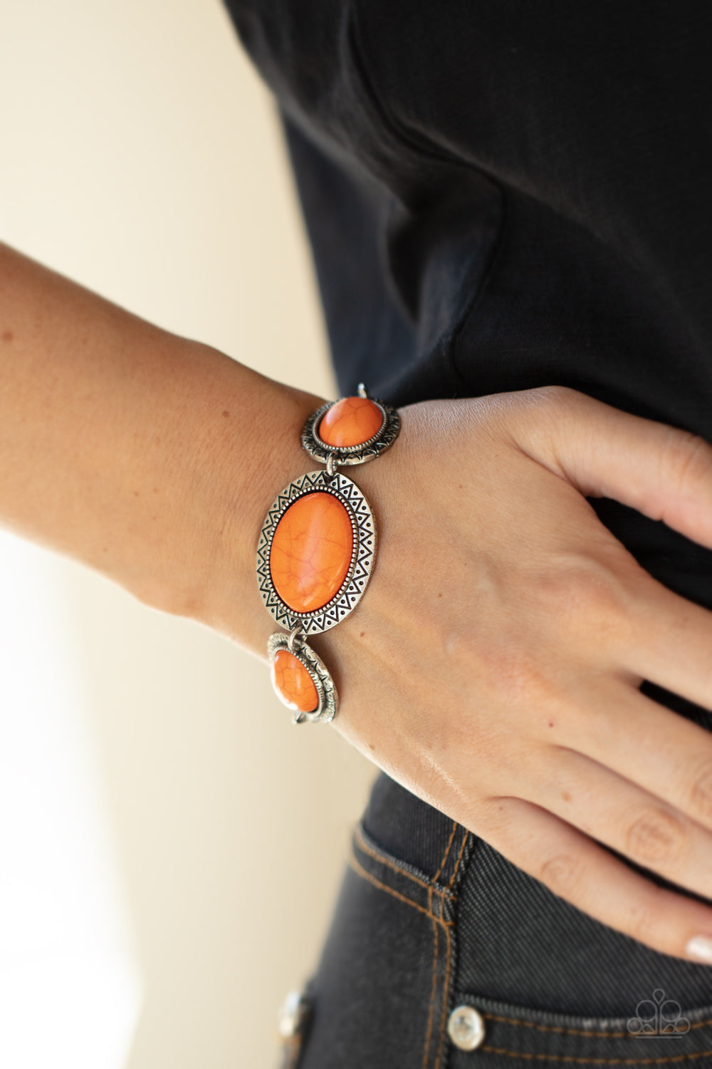 MESA Time Zone - Orange Bracelet - Paparazzi Accessories