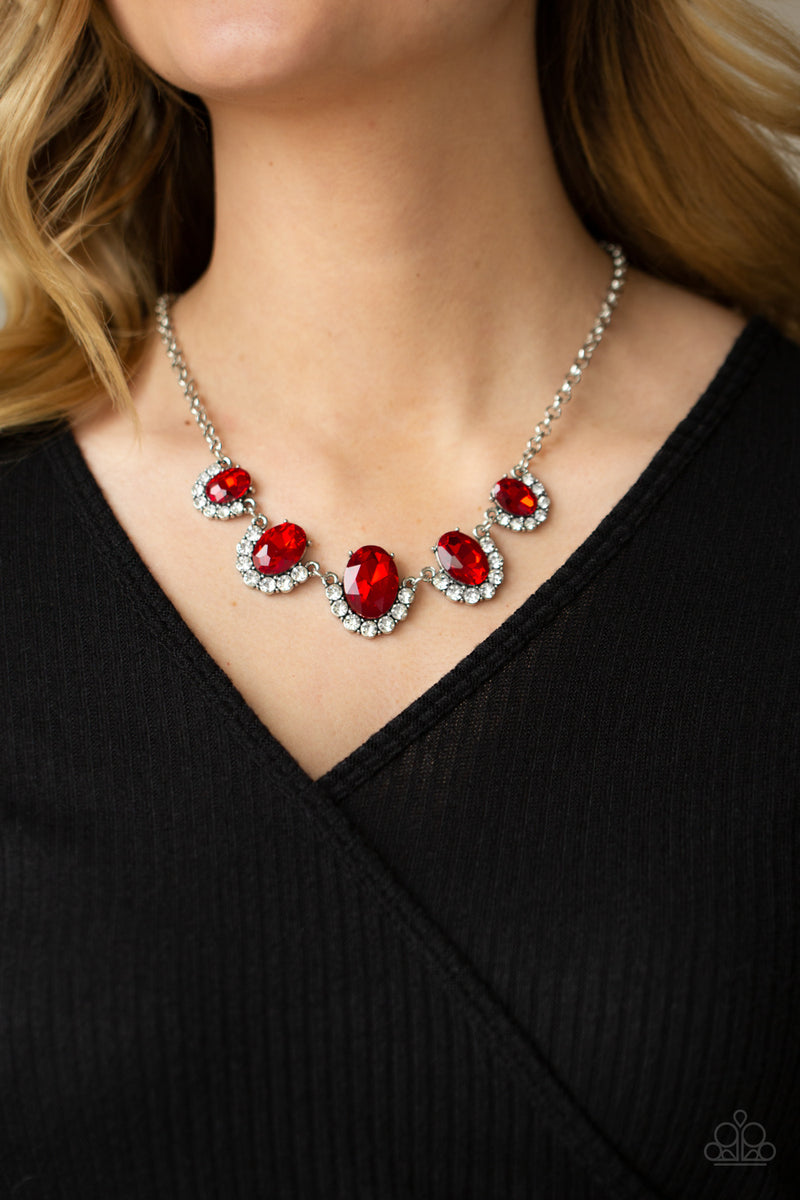 The Queen Demands It - Red Necklace - Paparazzi Accessories