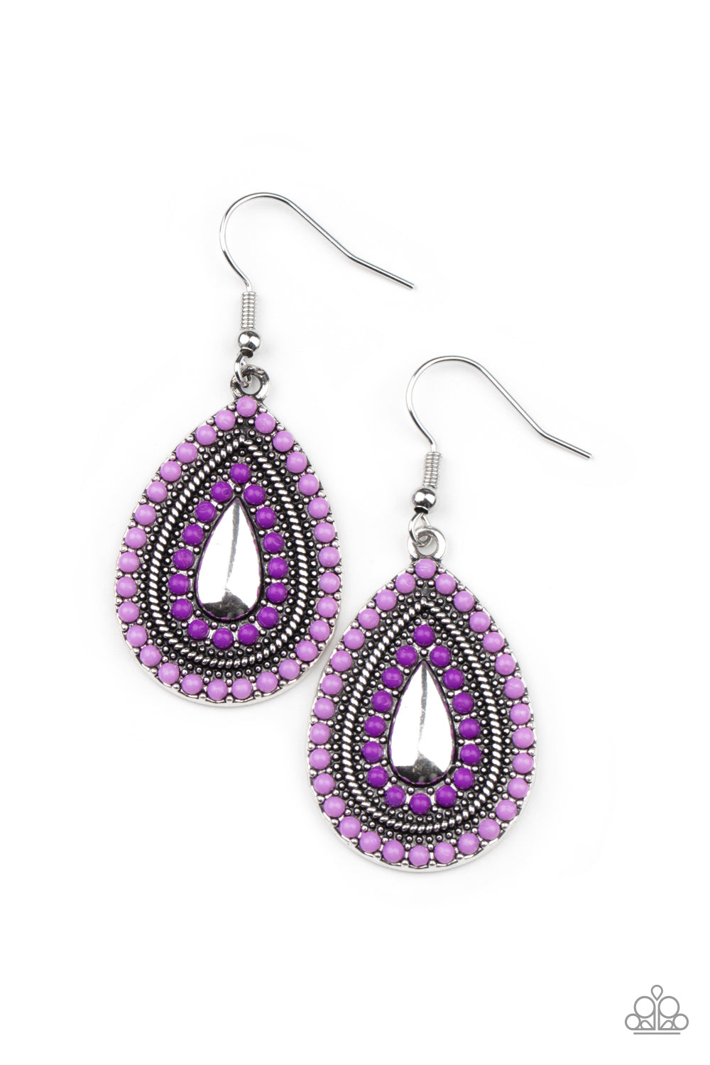 five-dollar-jewelry-beaded-bonanza-purple-earrings-paparazzi-accessories