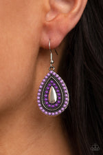 Beaded Bonanza - Purple Earrings - Paparazzi Accessories