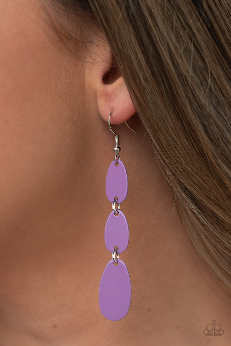 Rainbow Drops - Purple Earrings - Paparazzi Accessories