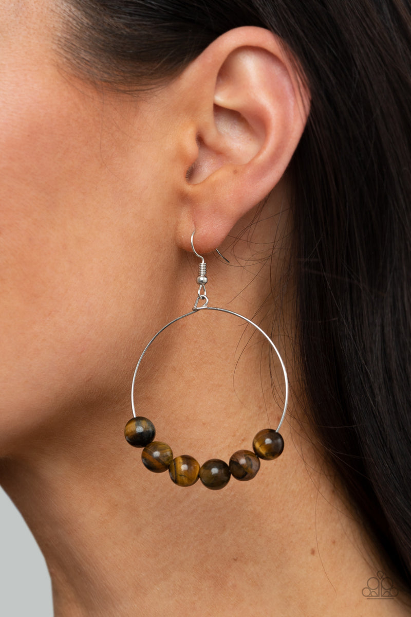 Let It Slide - Brown Earrings - Paparazzi Accessories