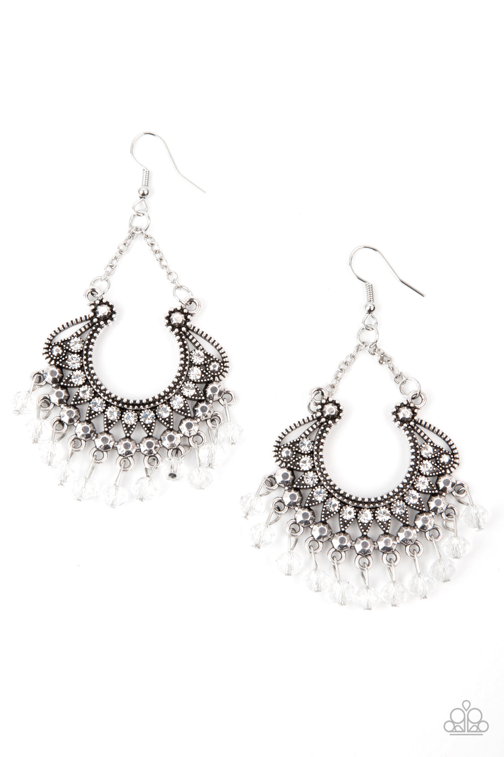 five-dollar-jewelry-glow-down-in-flames-white-earrings-paparazzi-accessories