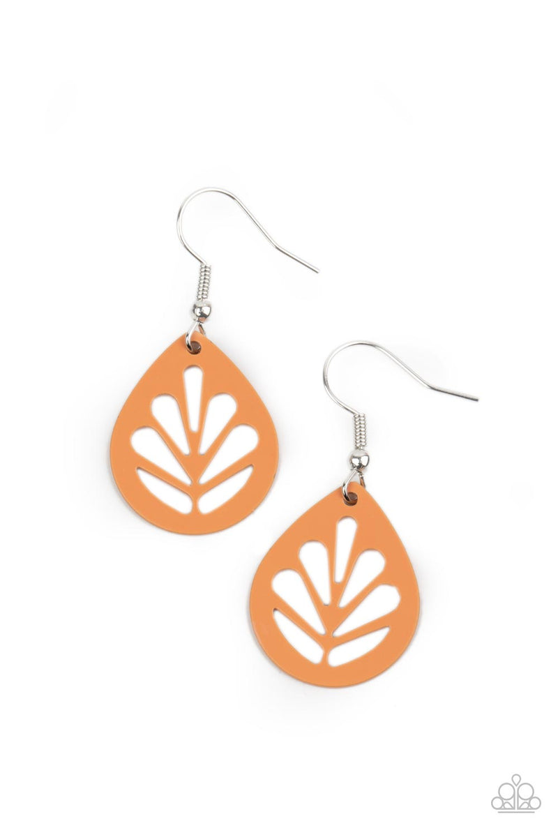 five-dollar-jewelry-leaf-yourself-wide-open-orange-earrings-paparazzi-accessories