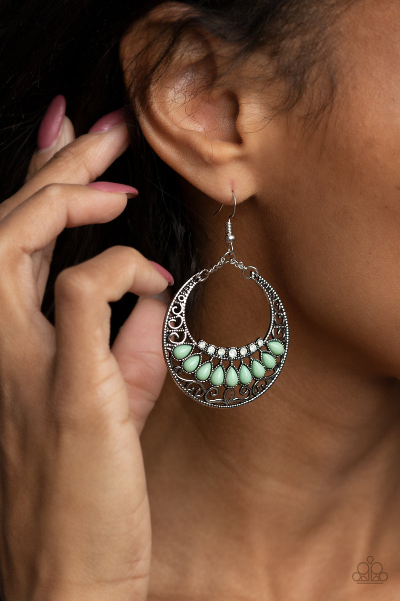 Crescent Couture - Green Earrings - Paparazzi Accessories