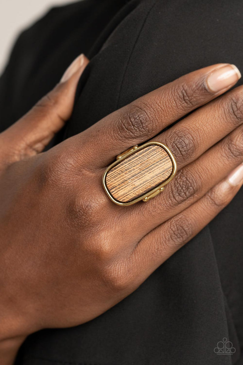 Reclaimed Refinement - Gold Ring - Paparazzi Accessories
