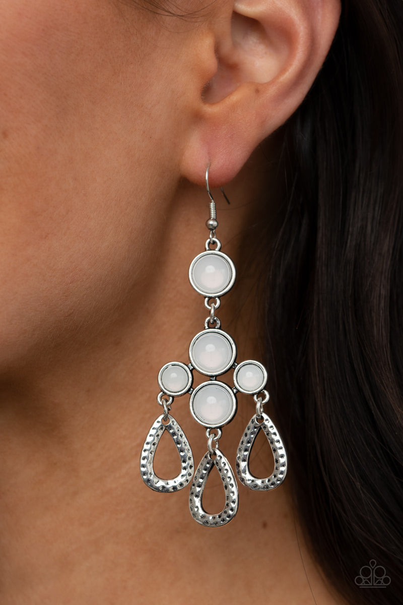 Mediterranean Magic - White Earrings - Paparazzi Accessories