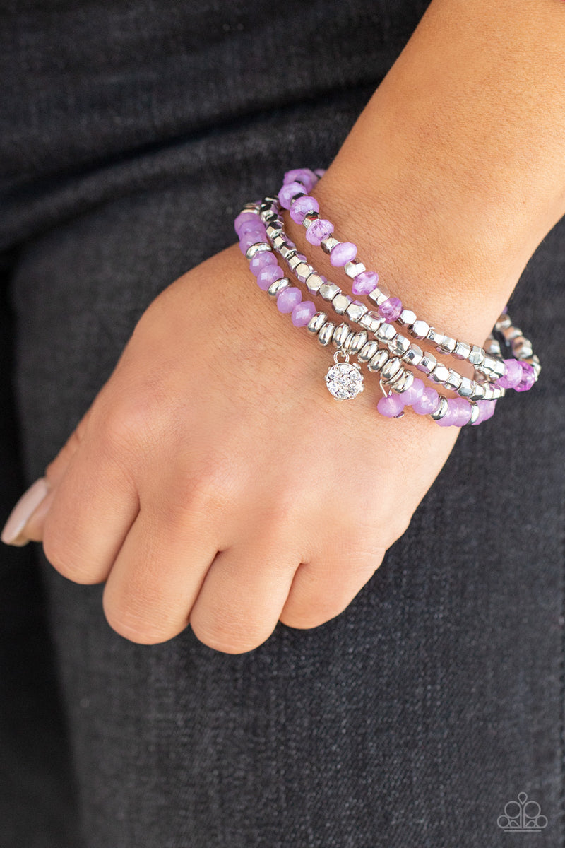 Glacial Glimmer - Purple Bracelet - Paparazzi Accessories