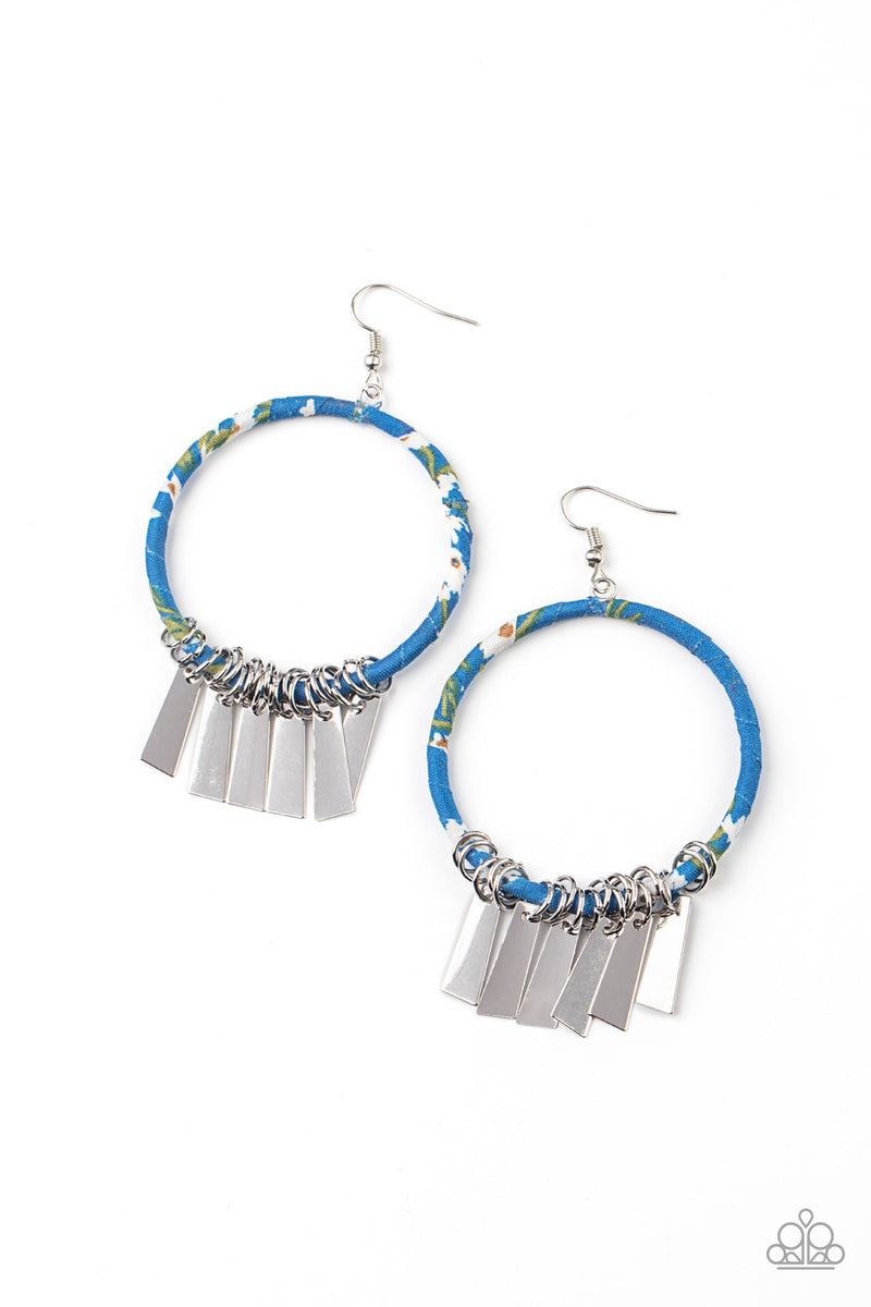 Garden Chimes - Blue Earrings - Paparazzi Accessories