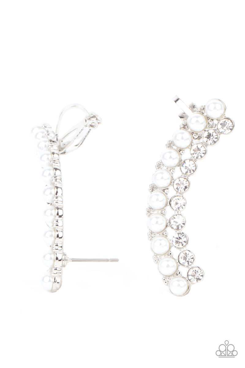 five-dollar-jewelry-doubled-down-on-dazzle-white-post earrings-paparazzi-accessories