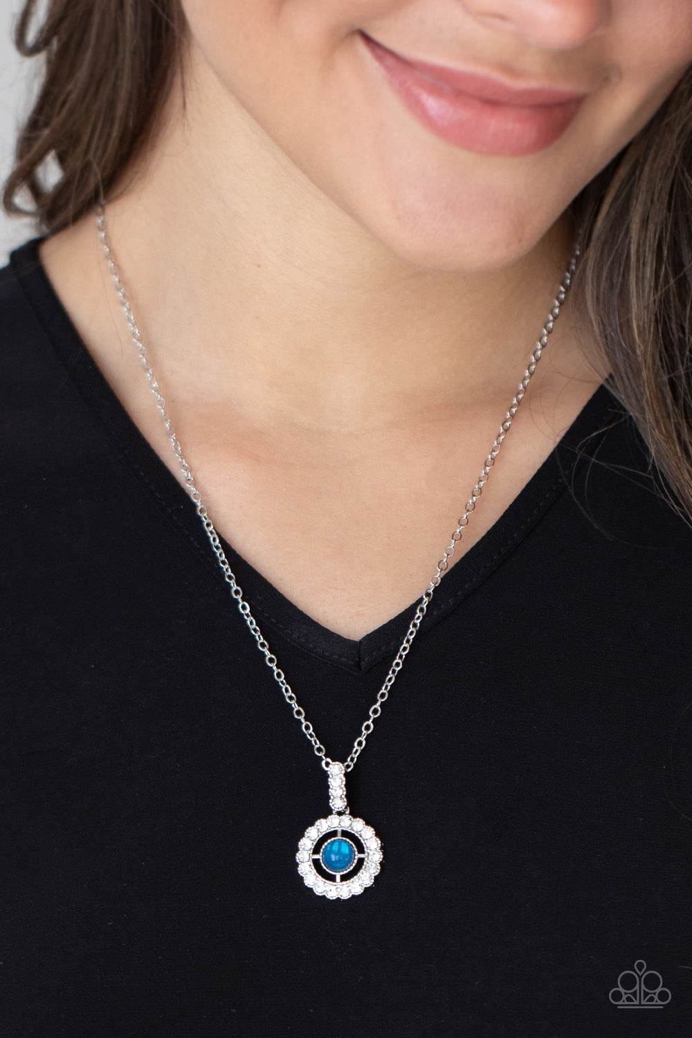 Springtime Twinkle - Blue Necklace - Paparazzi Accessories