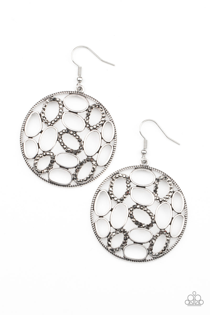 Watch OVAL Me - Silver Earrings - Paparazzi Accessories