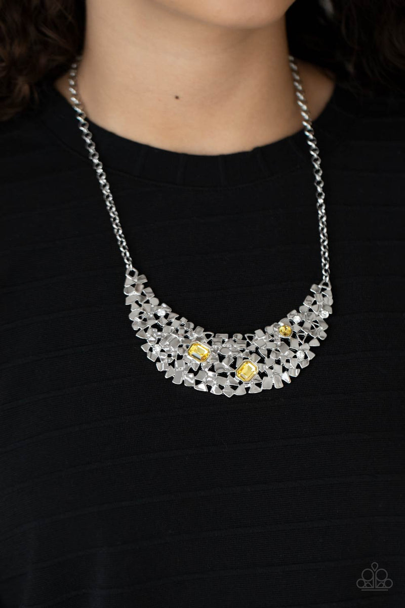 Fabulously Fragmented - Yellow Necklace - Paparazzi Accessories
