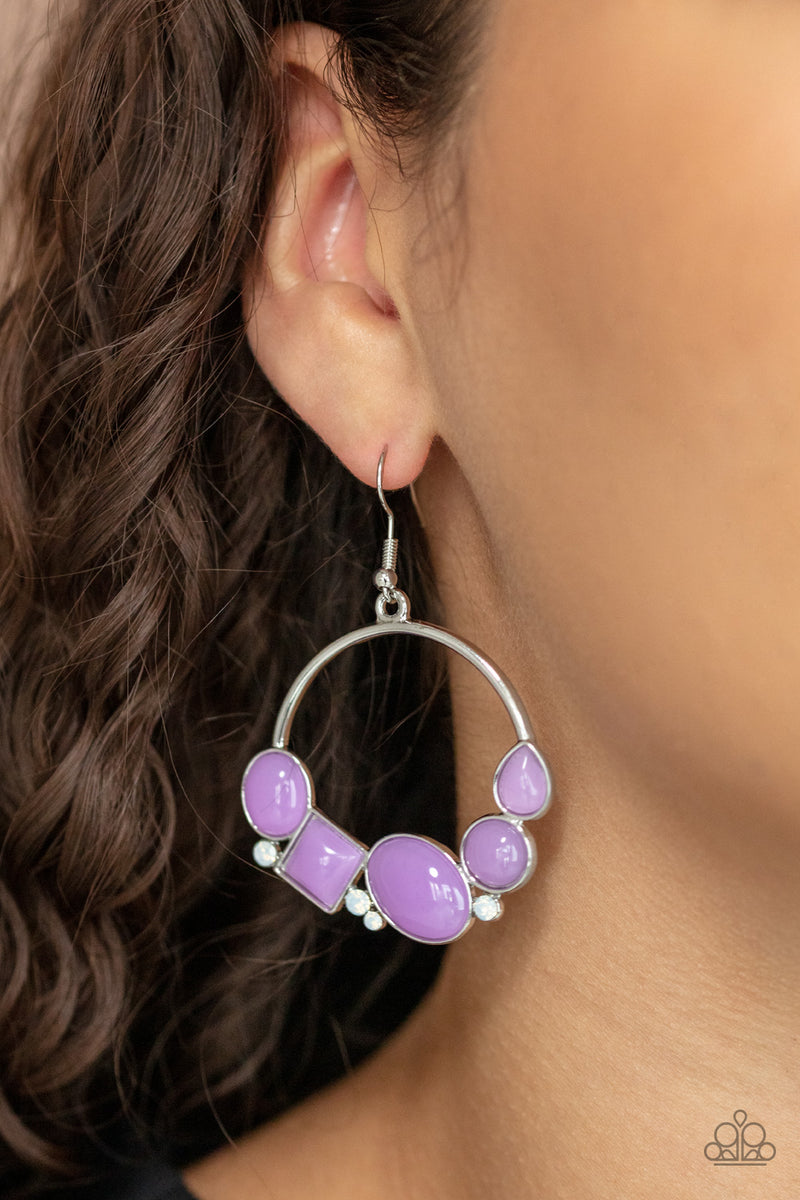 Beautifully Bubblicious - Purple Earrings - Paparazzi Accessories