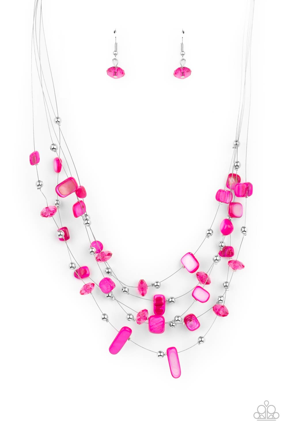 five-dollar-jewelry-prismatic-pebbles-pink-necklace-paparazzi-accessories
