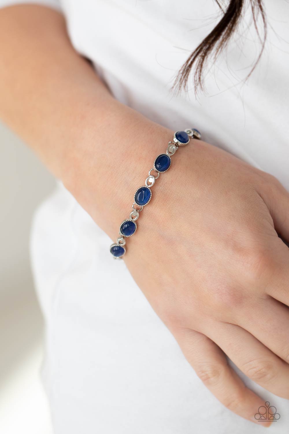 Blissfully Beaming - Blue Bracelet - Paparazzi Accessories