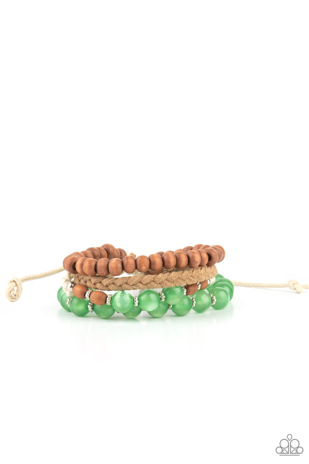 five-dollar-jewelry-down-homespun-green-bracelet-paparazzi-accessories