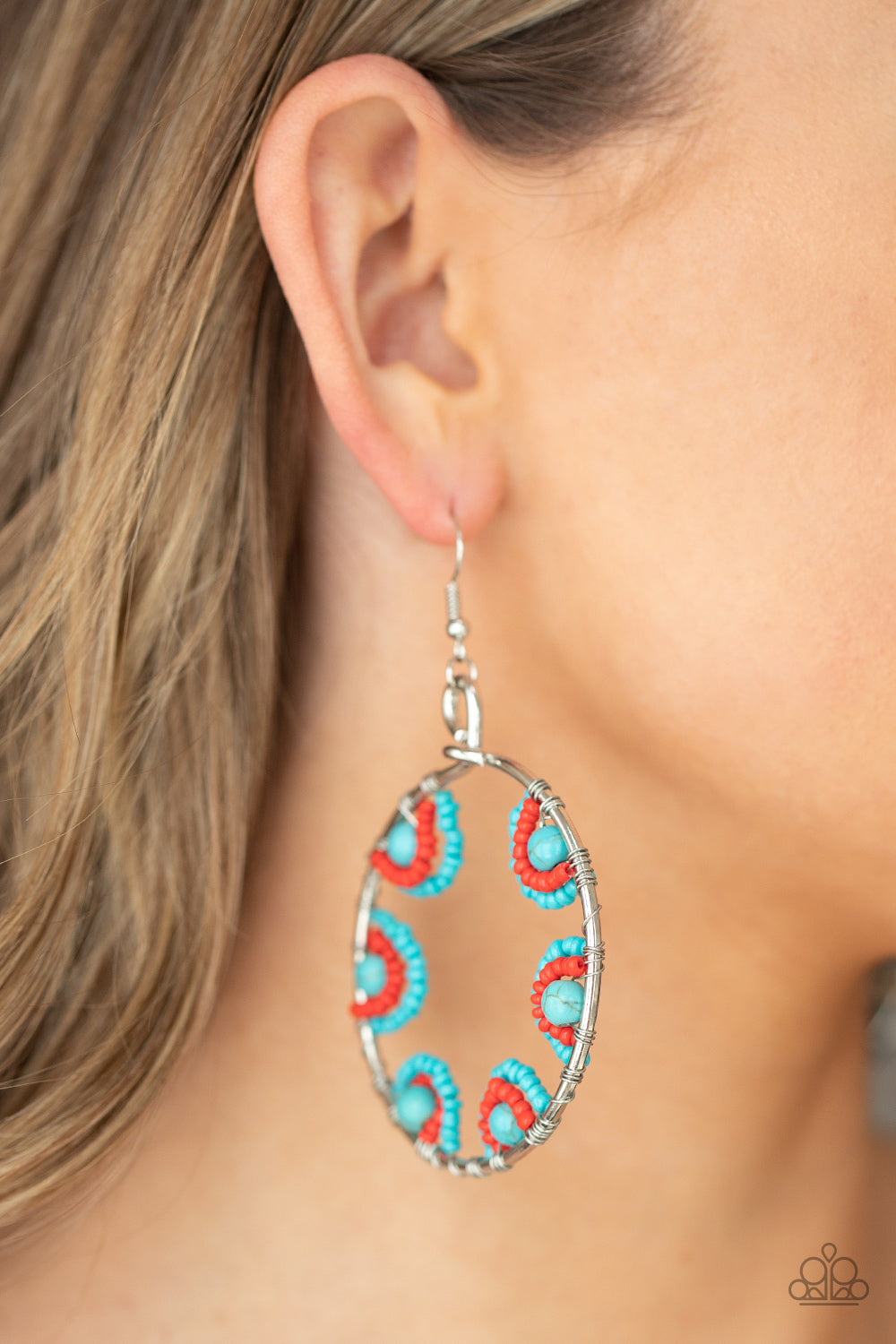 Off The Rim - Blue Earrings - Paparazzi Accessories