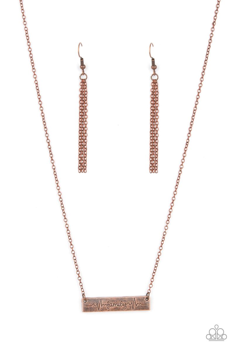 Living The Mom Life - Copper Necklace - Paparazzi Accessories