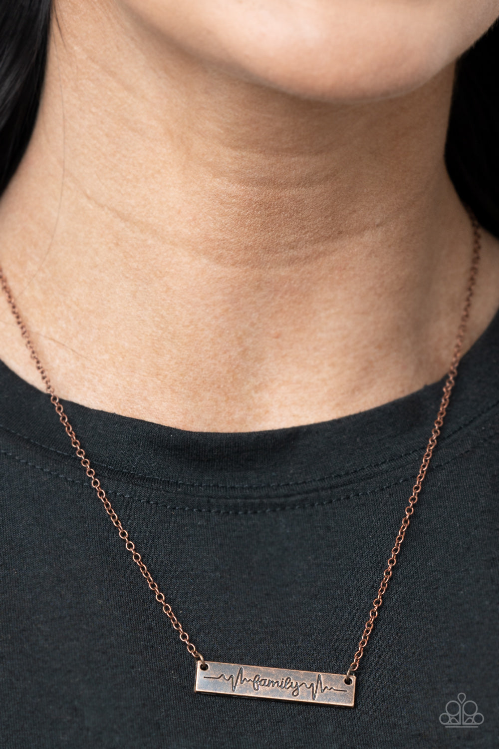 Living The Mom Life - Copper Necklace - Paparazzi Accessories
