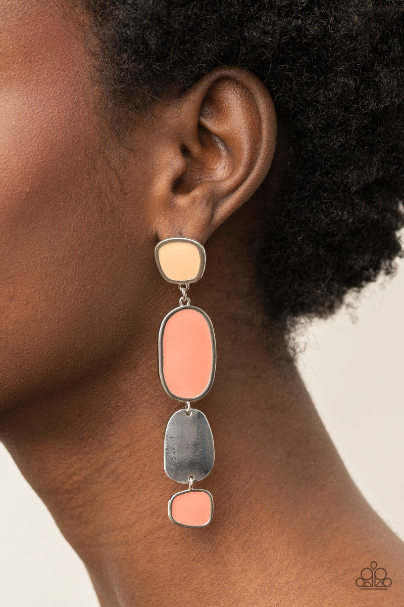 All Out Allure - Orange Post Earrings - Paparazzi Accessories