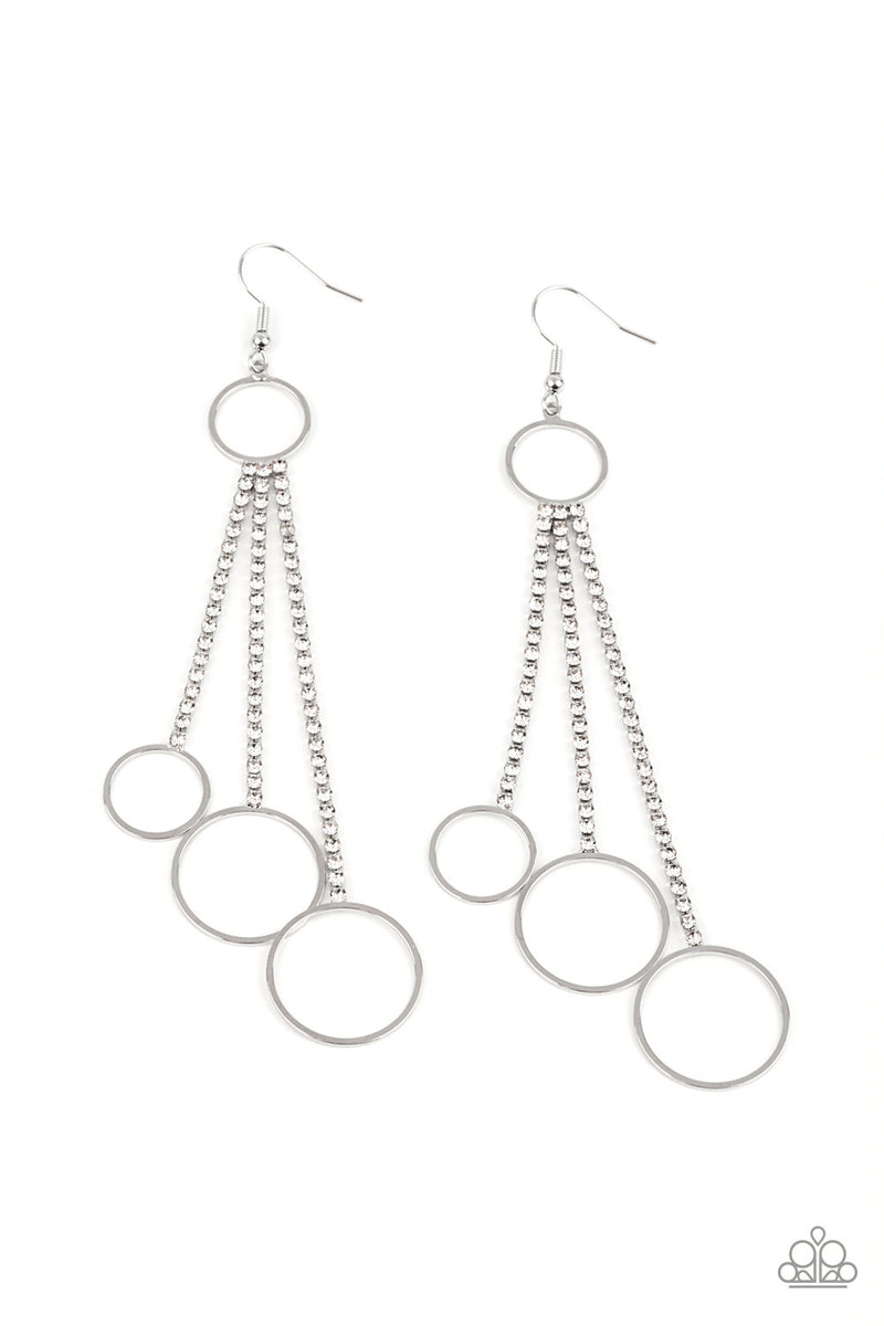Demurely Dazzling - White Earrings - Paparazzi Accessories