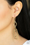 Geometric Maven - Brass Earrings - Paparazzi Accessories