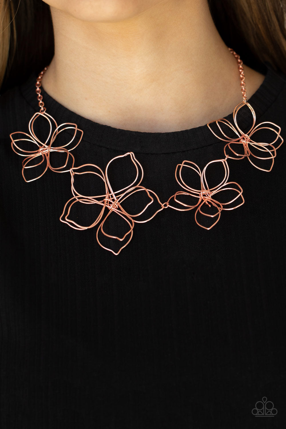 Flower Garden Fashionista - Copper Necklace - Paparazzi Accessories