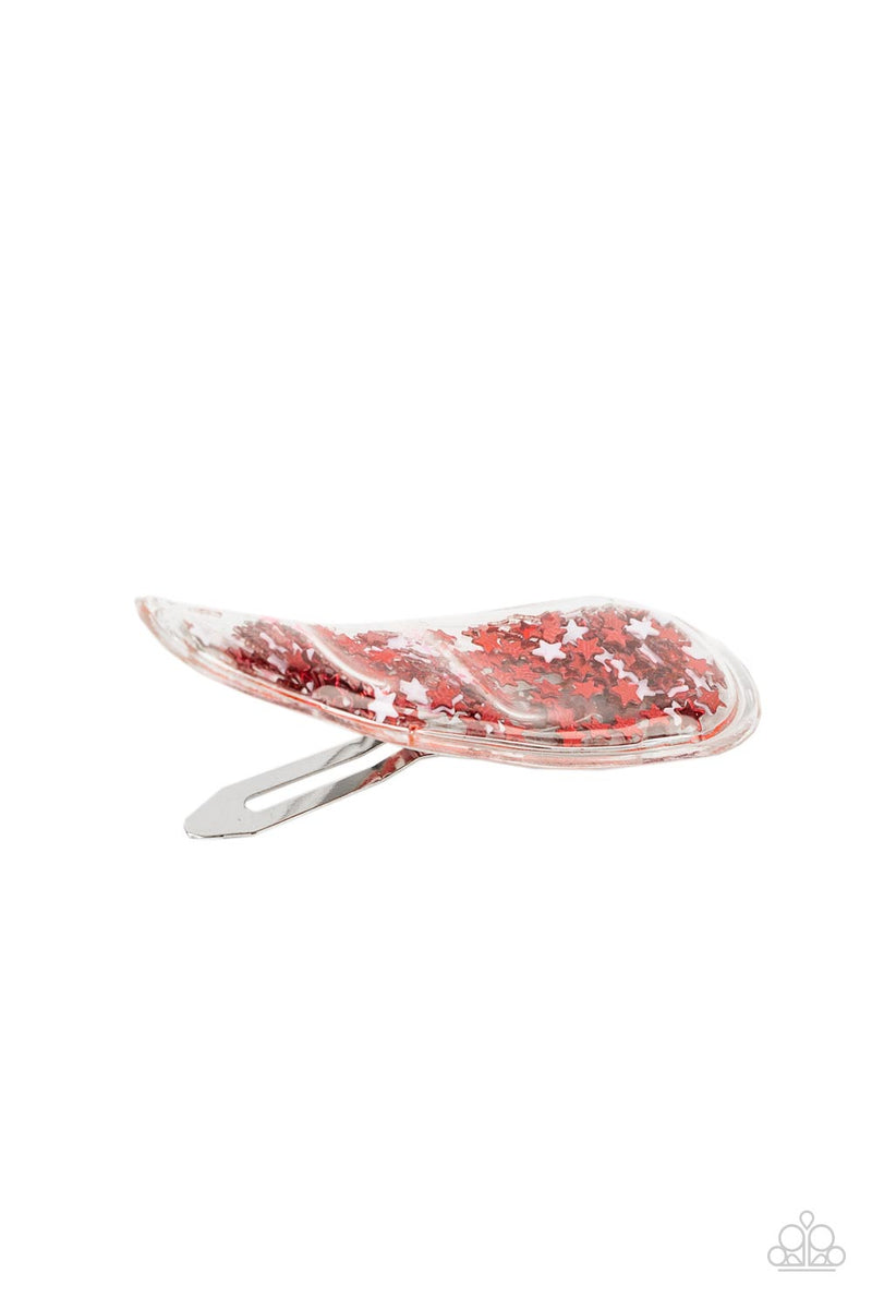 Oh, My Stars and Stripes - Red Hair Clip - Paparazzi Accessories