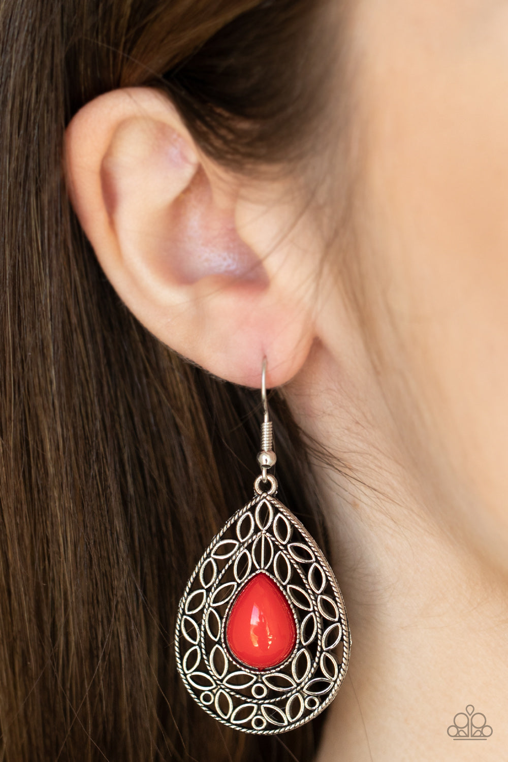 Fanciful Droplets - Red Earrings - Paparazzi Accessories