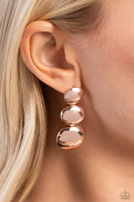 Futuristic Fantasy - Rose Gold Post Earrings - Paparazzi Accessories
