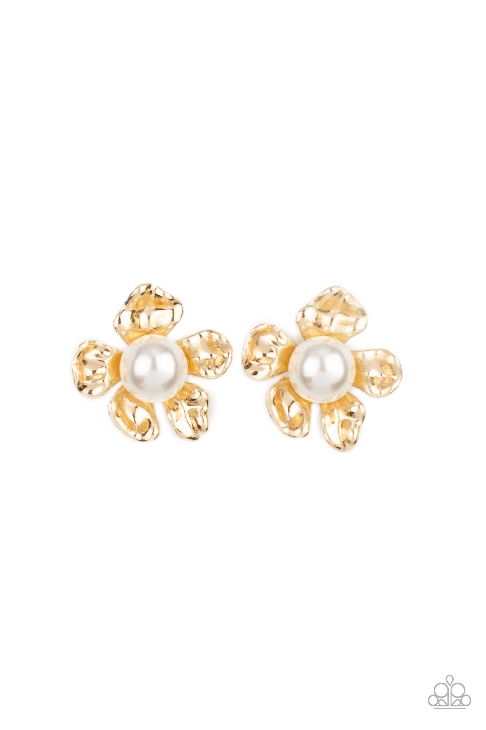 five-dollar-jewelry-apple-blossom-pearls-gold-post earrings-paparazzi-accessories