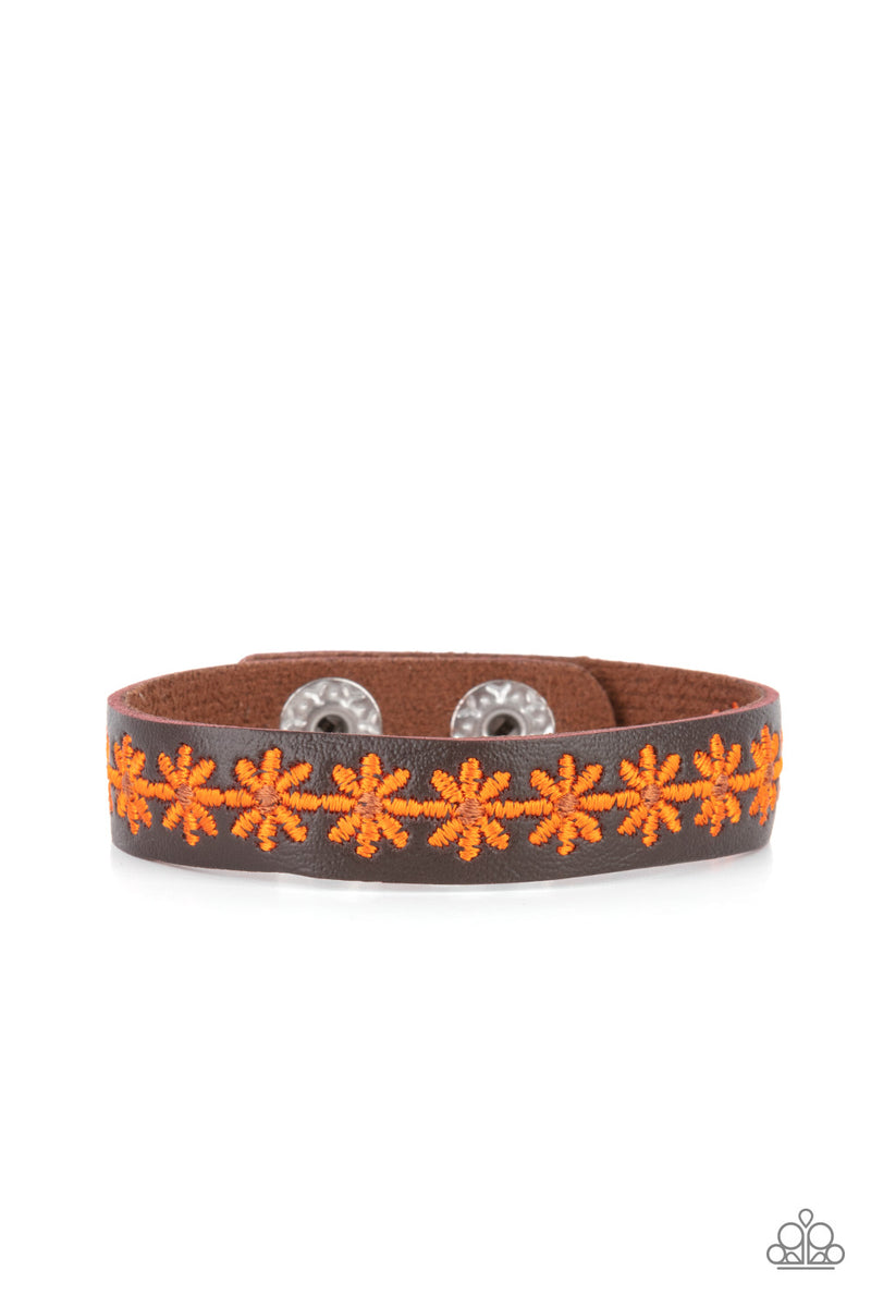 Wildflower Wayfarer - Orange Bracelet - Paparazzi Accessories